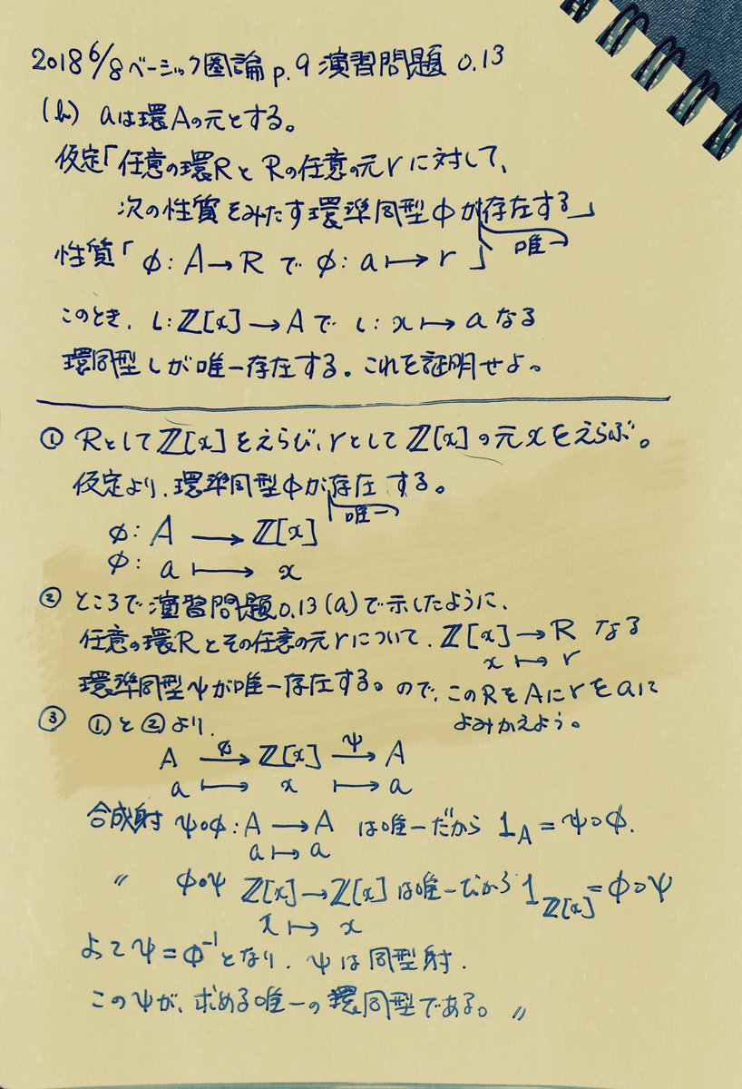 環に関連した普遍性の演習問題 - 結城浩の圏論勉強プロジェクト