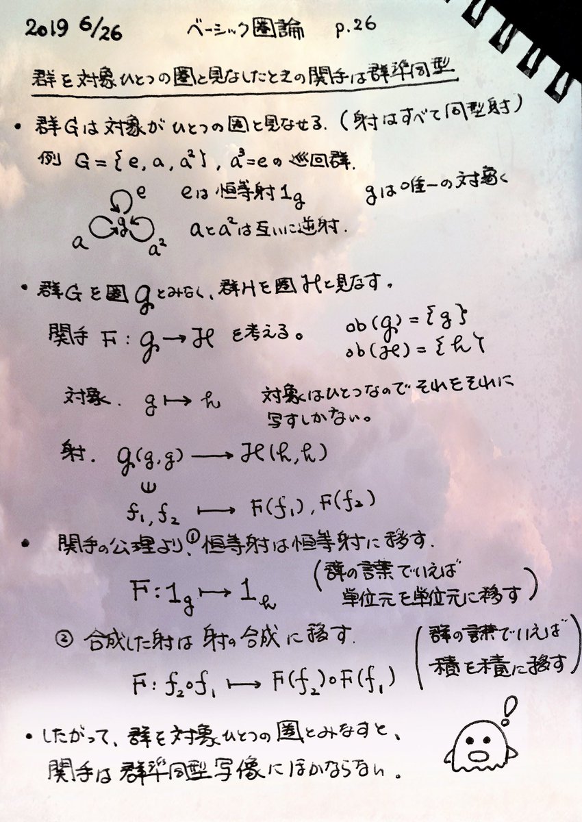 群を対象一つの圏と見なすなら 関手は群準同型写像 結城浩の圏論勉強プロジェクト